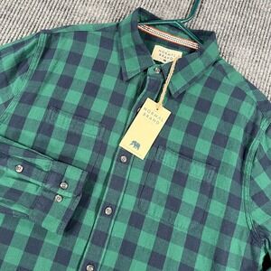 The Normal Brand Jackson Shirt Mens Large Green Plaid Long Sleeve Button Up New